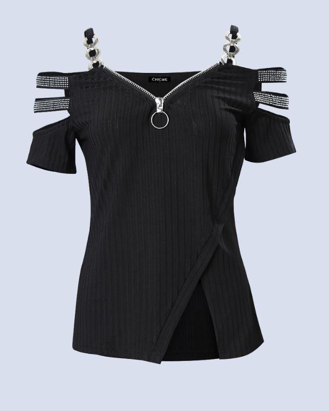 Fashion Y2K Women's Top 2023 Summer Casual Rhinestone Decoration