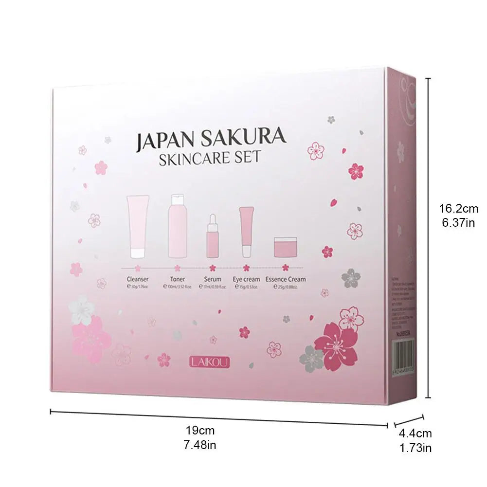 5/3pcs/Set Sakura Skin Care Sets Face Cream Serum Toner Facial