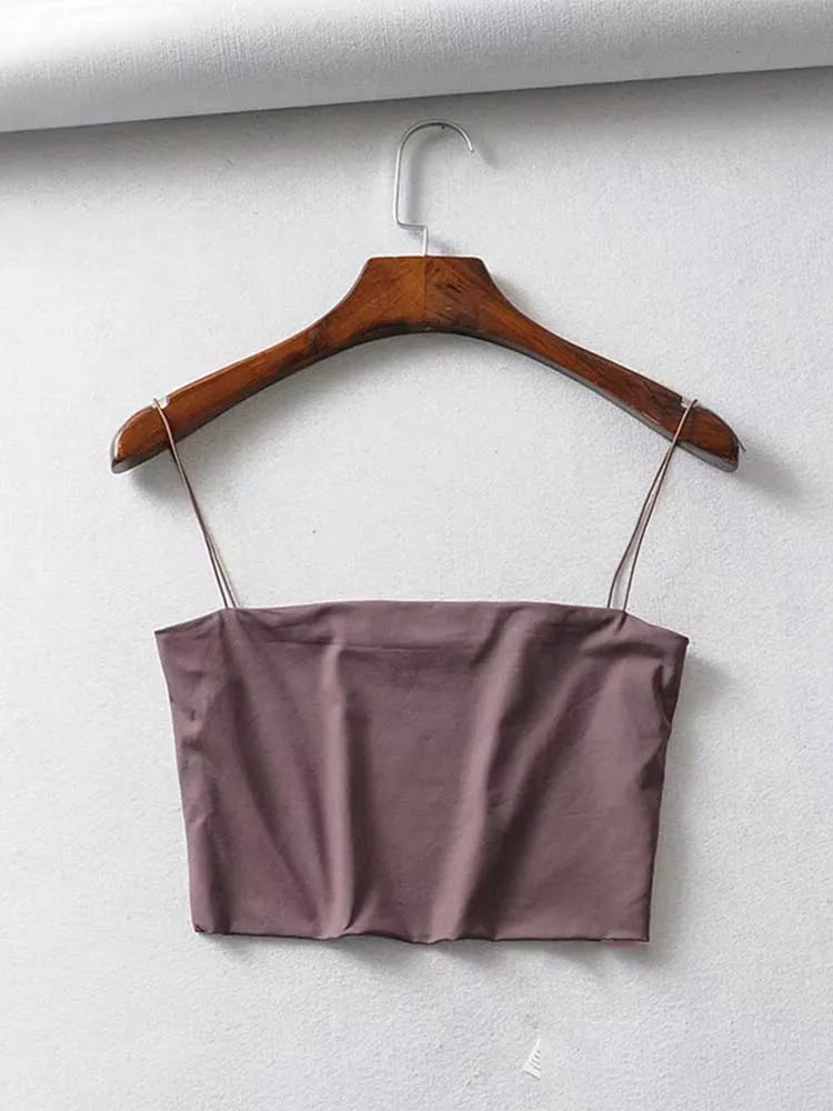2022 Summer Women's Crop Top Sexy Elastic Cotton Camis sleeveless