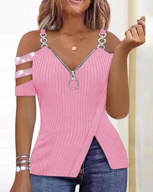 Fashion Y2K Women's Top 2023 Summer Casual Rhinestone Decoration