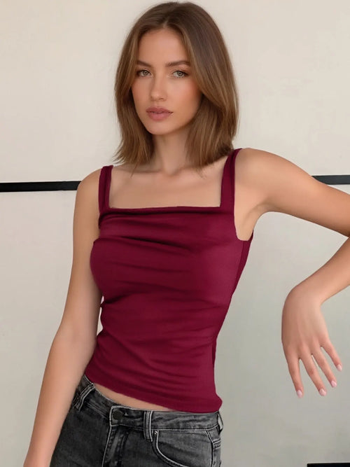 New Women Tank Tops Summer Solid Sexy Backless Streetwear Casual Slim